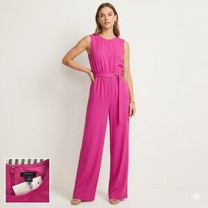 Ann Taylor Sleeveless Fuchsia Jumper with Belt